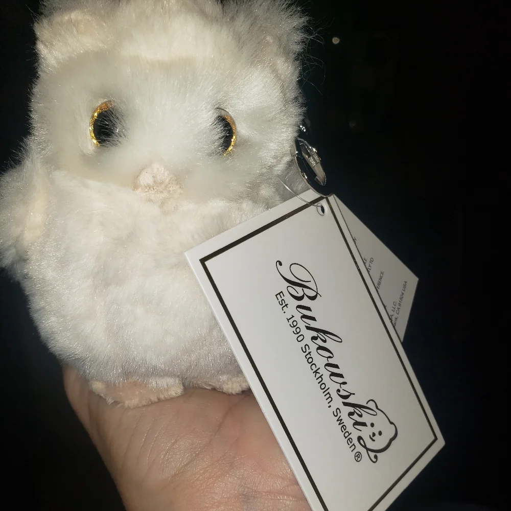 Bukowski White Owl Bag Charm NWT